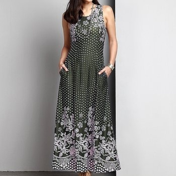 Reborn Dresses & Skirts - Reborn PLUS Maxi - Olive/Pink - 2X - POCKETS!